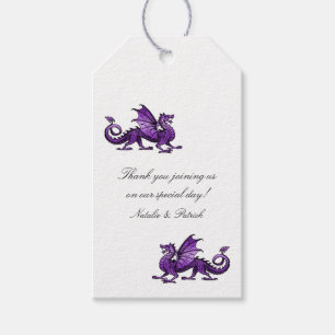 Purple Dragon Wedding Gift Tags
