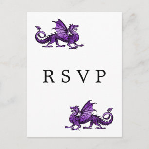 Purple Dragon Wedding RSVP Postcard