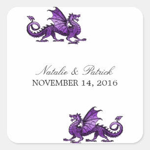 Purple Dragon Wedding Stickers