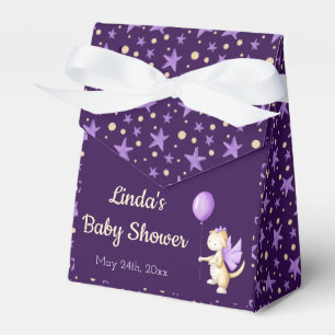 Purple Dragon with balloon Girl Baby Shower Favour Box