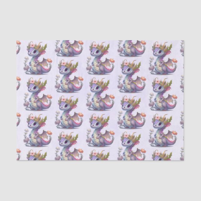 Purple Dragon with Elegant Crown Tissue Paper (Front)