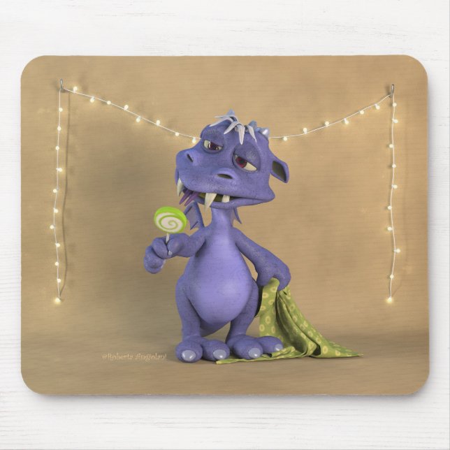 Purple Dragon with lollipop Mouse Mat (Front)