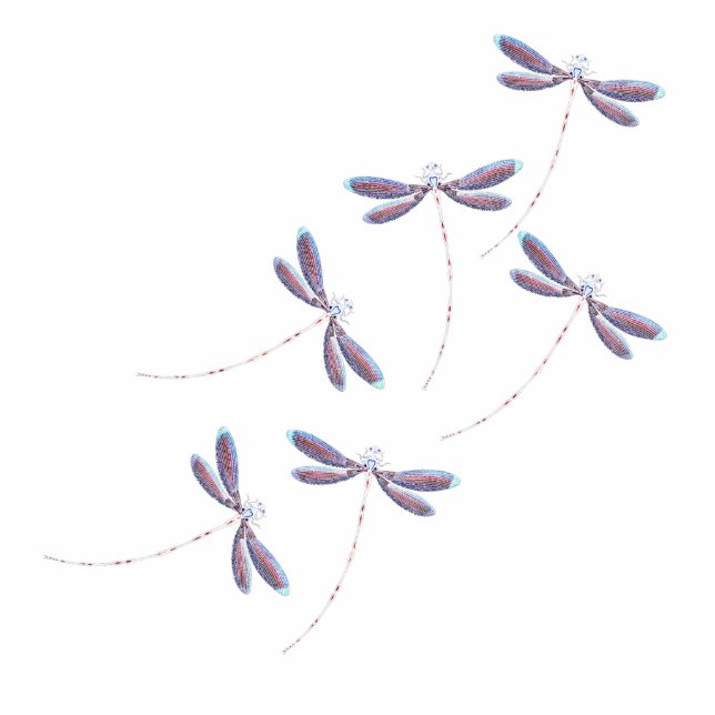 Purple dragonflies magnet photo sculpture magnet (Front)