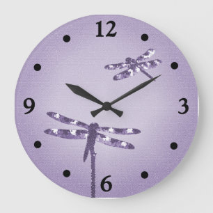 Purple Dragonfly Clock