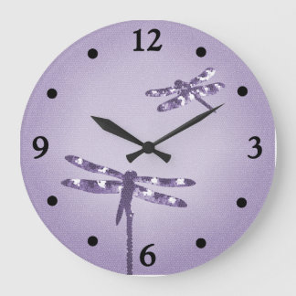 Purple Dragonfly Clock