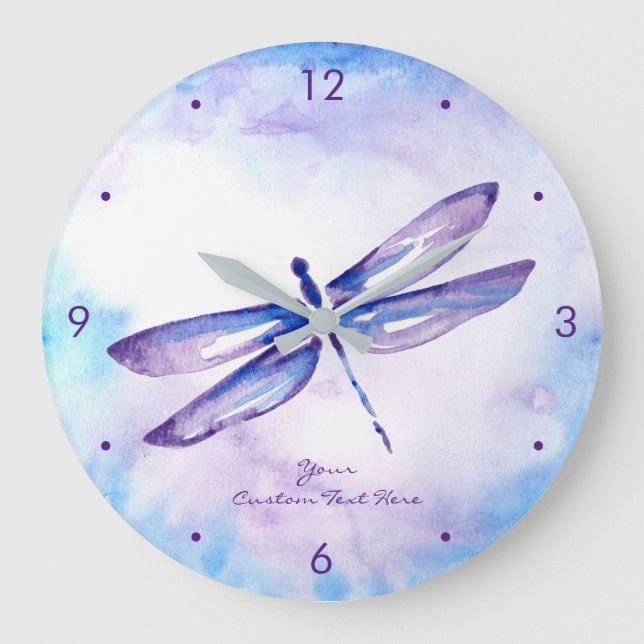 Purple Dragonfly Clocks and Unique Home Gifts (Front)