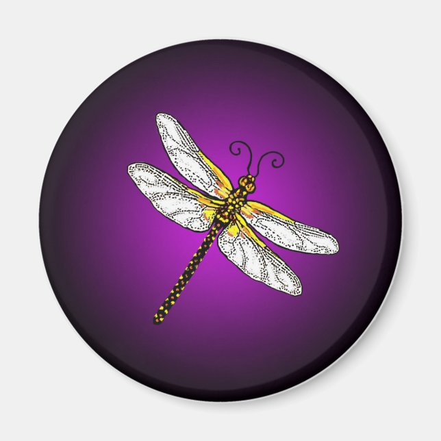 Purple Dragonfly Dragonflies Magnet (Front)