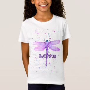 Purple dragonfly girly Love cute T-Shirt
