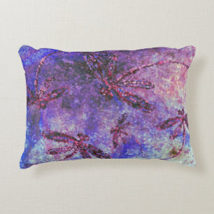 Purple Dragonfly Haze Decorative Cushion