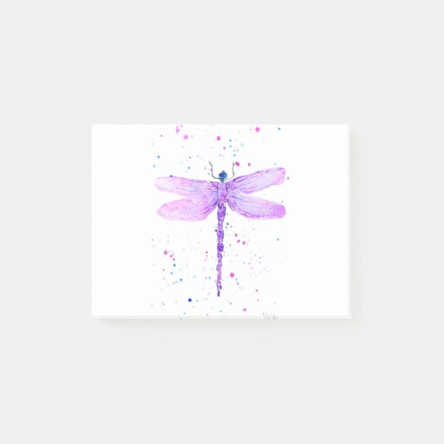 Purple dragonfly insect wings girly cute animal  post-it notes (Front)