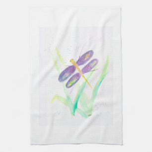 Purple Dragonfly Kitchen Towel