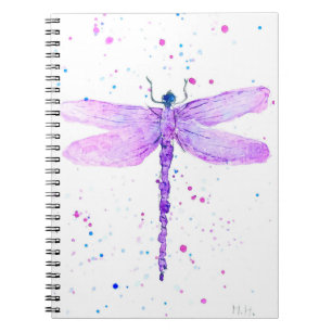Purple dragonfly notebook