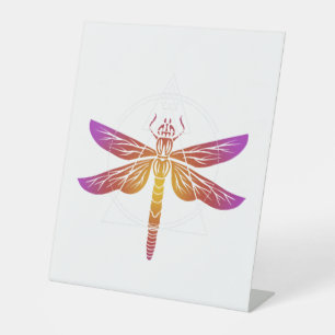 Purple Dragonfly Pedestal Sign