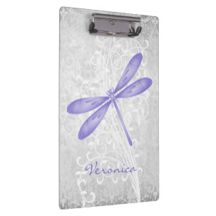 Purple Dragonfly Personalised Clipboard