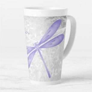 Purple Dragonfly Personalised Latte Mug