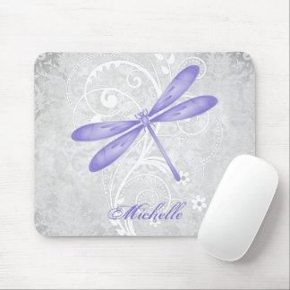 Purple Dragonfly Personalised Mousepad