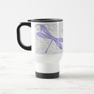 Purple Dragonfly Personalised Travel Mug