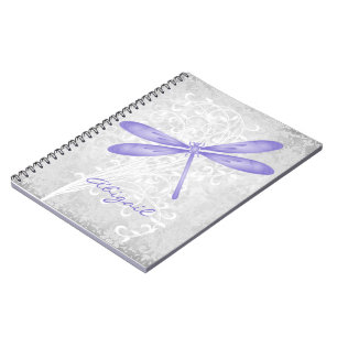Purple Dragonfly Personalized Spiral Notebook