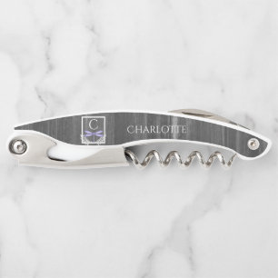 Purple Dragonfly Rustic Corkscrew