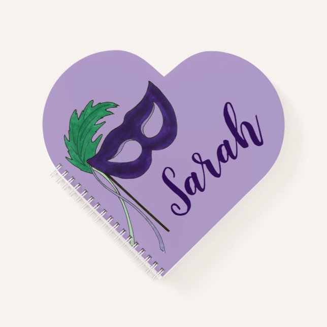 Purple Drama Mask Break a Leg Opening Night Gift Notebook (Front)