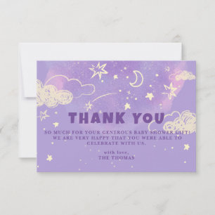 Purple Dream Baby Shower Thank You Card