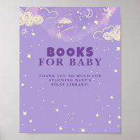 Purple Dream Book For Baby Shower Poster