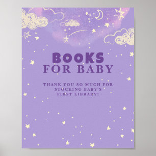 Purple Dream Book For Baby Shower  Poster