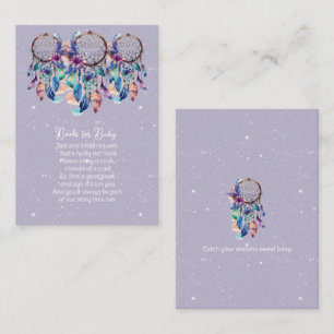 Purple Dream Catcher Shower Books for Baby  Enclosure Card