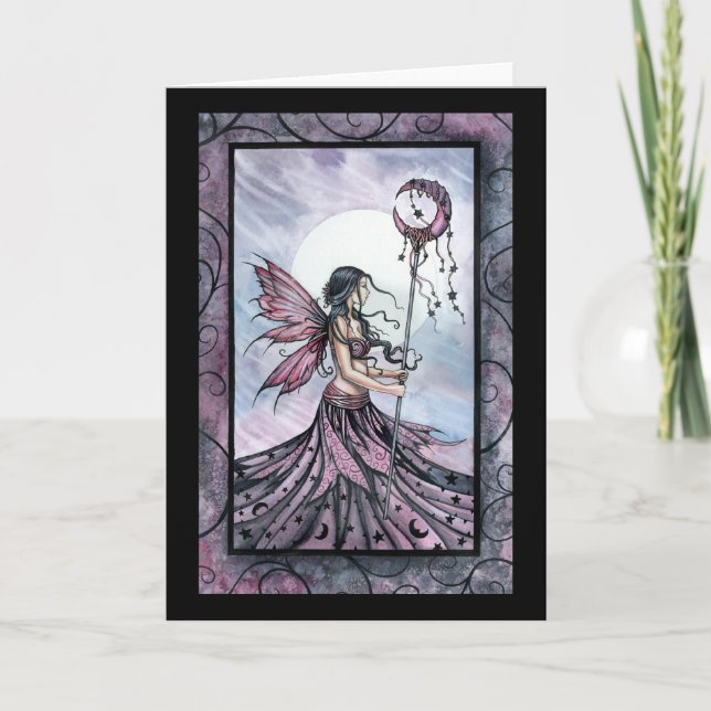Purple Dream Fairy Greeting Card (Front)