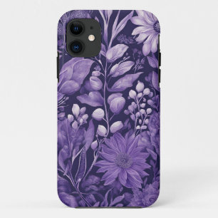 Purple Dream, Fantasy flower indigo palette  iPhone 11 Case