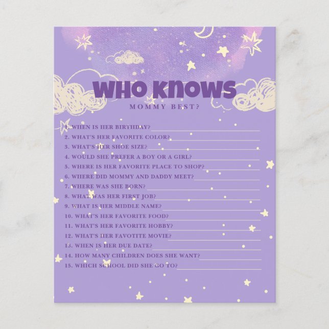 Purple Dream Hello Baby Who Knows Mummy Baby (Front)