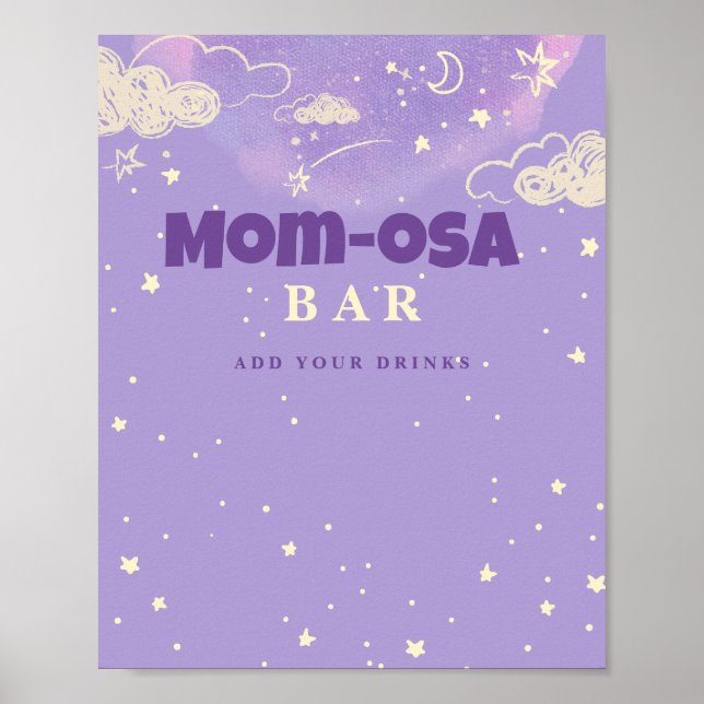 Purple Dream Mum-osa Bar Baby Shower  Poster (Front)