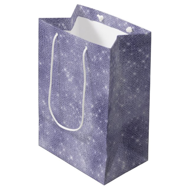 Purple Dream Sparkle Medium Gift Bag (Front Angled)