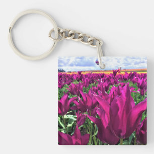 Purple Dream Tulips Key Ring