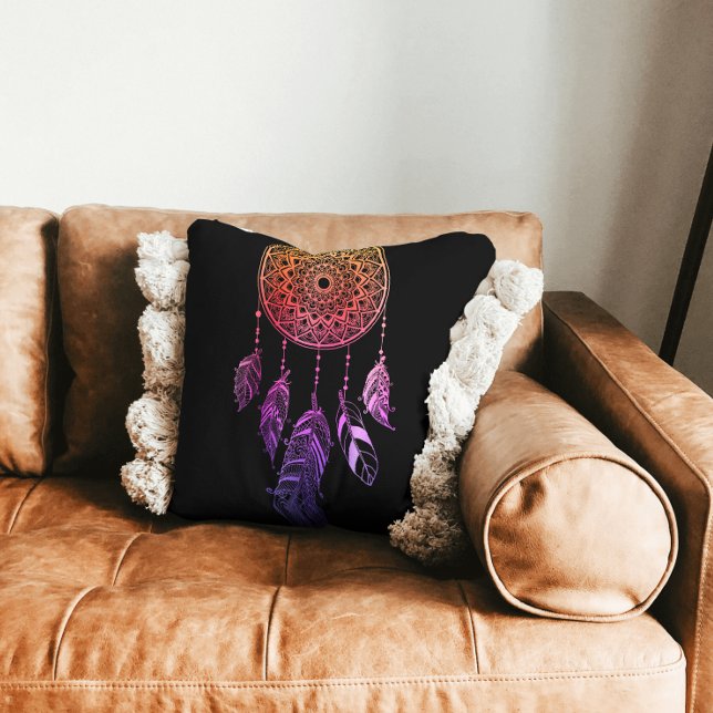 purple dreamcatcher aboriginal feather Symbol Cushion (Creator Uploaded)