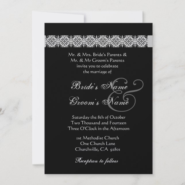 PURPLE DREAMS  Lace Rose Wedding Invitation (Front)