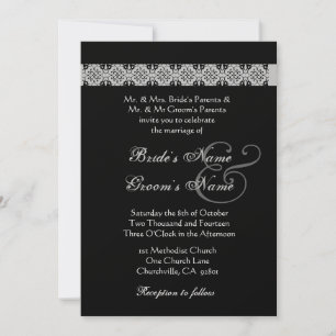 PURPLE DREAMS Lace Rose Wedding Invitation
