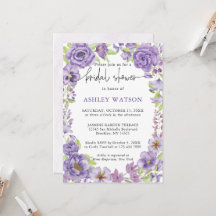 Purple dreams stylish Bridal Shower Invitation