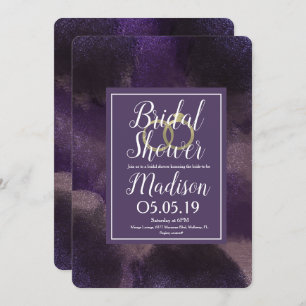 Purple Dreamy Abstract Splash Bridal Shower Invitation