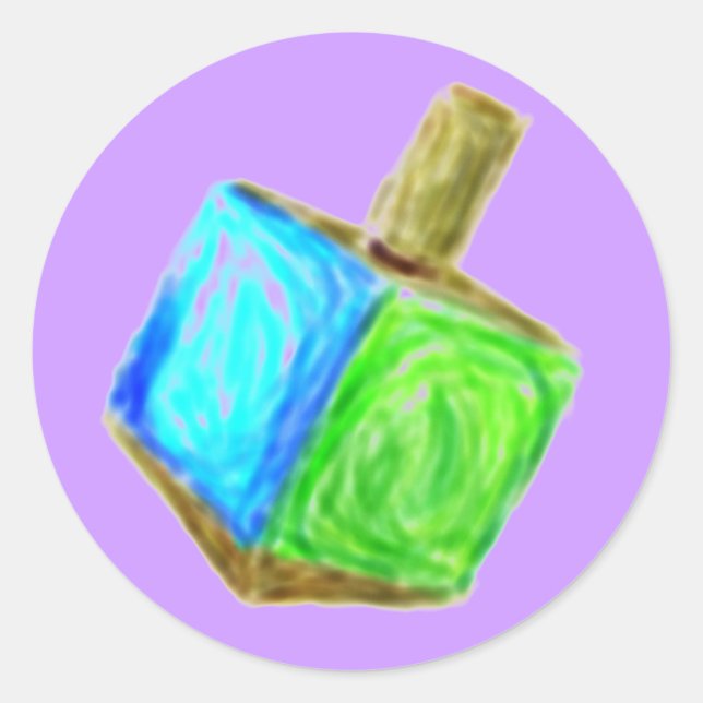 Purple Dreidel Sticker (Front)
