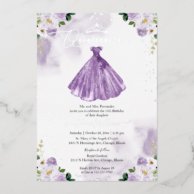 Purple Dress Quincenera (Front)