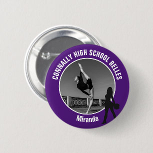 Purple Drill Team Photo High School Dancer 6 Cm Round Badge