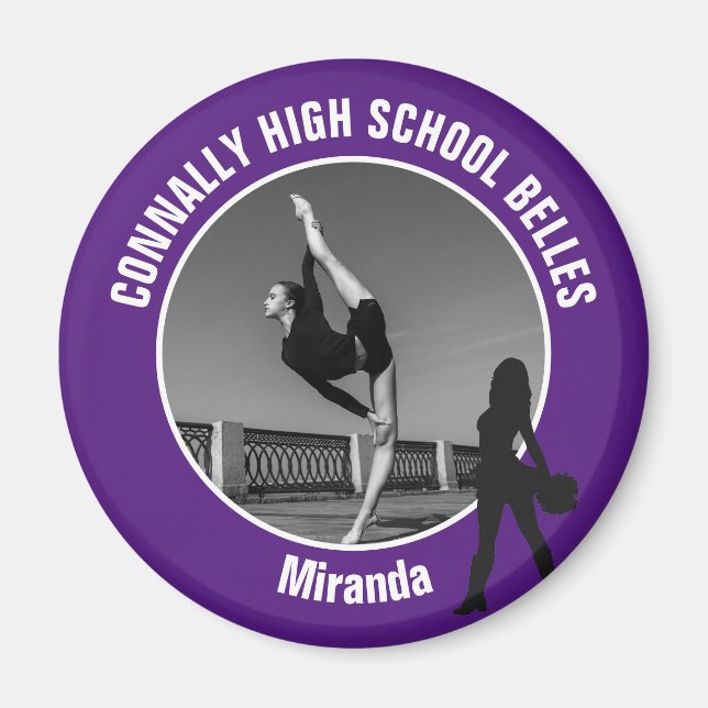 Purple Drill Team Photo High School Dancer Magnet (Front)