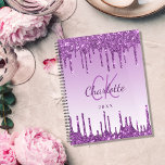 Purple drips violet monogram 2025 planner<br><div class="desc">A purple,  violet gradient background with deep purple drips,  paint dripping look.   Personalise and add a year (any year) a name your monogram initials. The name is written in purple with a modern hand lettered style script. Perfect for business,  school,  diary,  work or organising your personal/family life.</div>