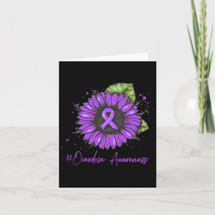 Purple Drug Overdose Awareness Ribbon Drug Addicti Card