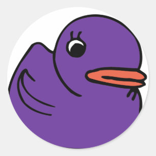 Purple Ducky Classic Round Sticker