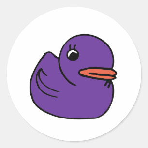 Purple Ducky Classic Round Sticker