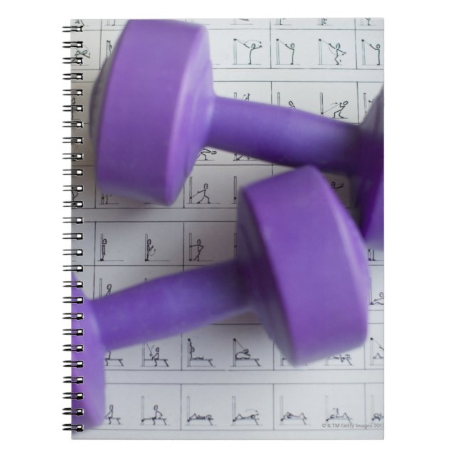 Purple dumbbells. notebook (Front)