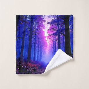 Purple Dusk Woods: Surreal Art Bath Towel Set