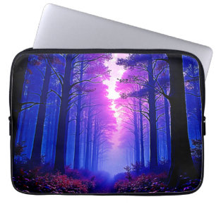 Purple Dusk Woods: Surreal Art Laptop Sleeve